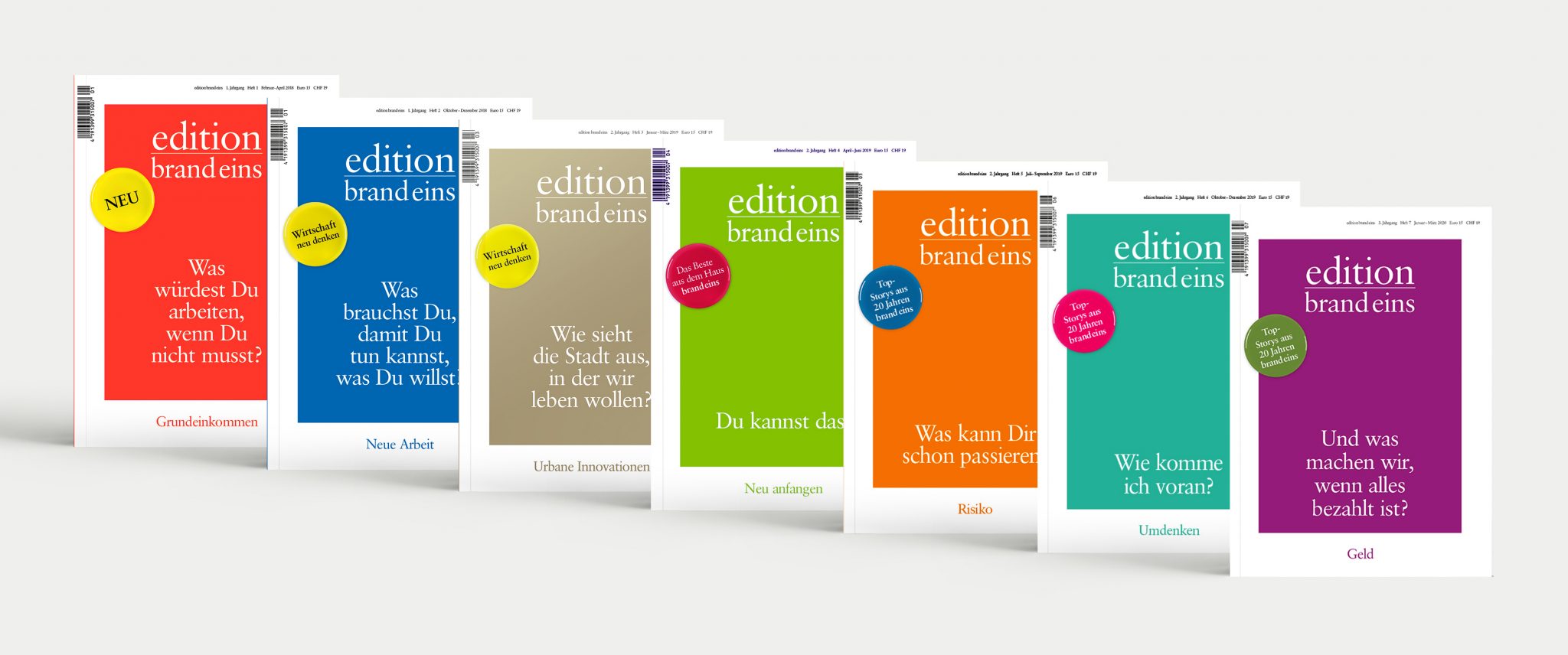 Ausgaben der edition brand eins – Art Direction und Fotoredaktion Inga Sineux