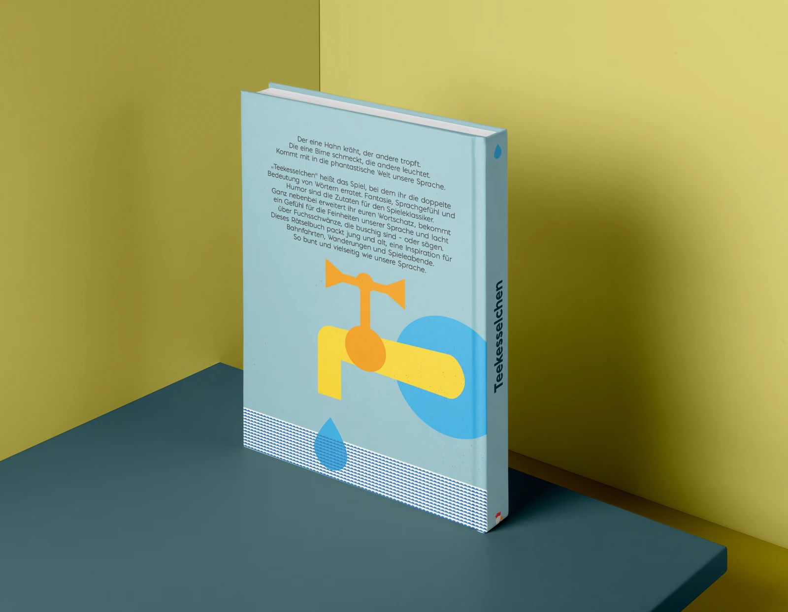 Rückseite des Sprachrätselbuchs „Teekesselchen“ – Grafikdesign und Illustration von Inga Sineux